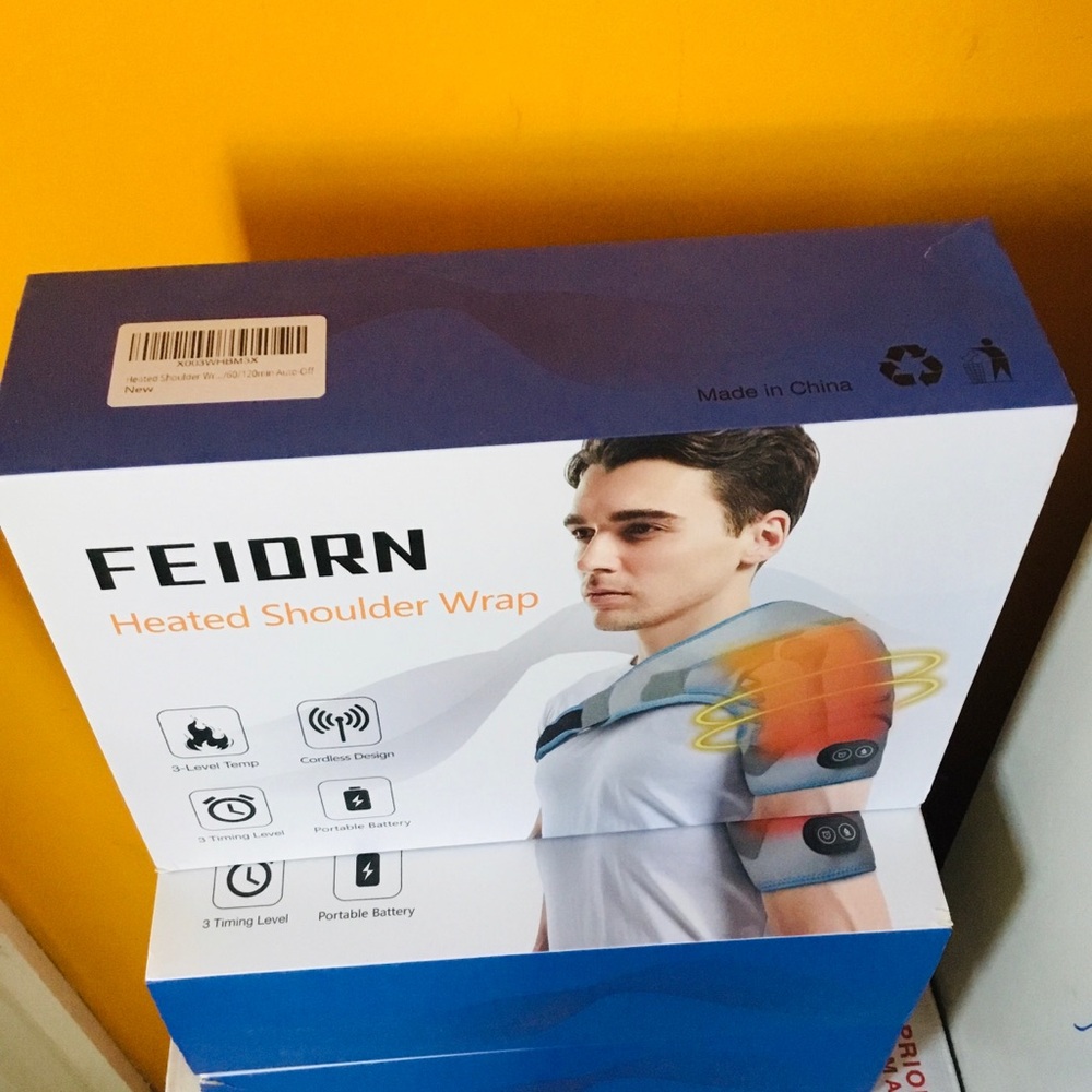 Heated wireless Shoulder Wrap - Blue and‎ Orange